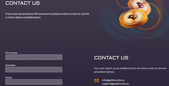 GoldenCoins Customer Support