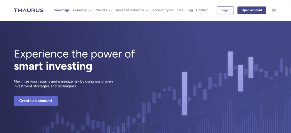 Thaurus home page screenshot