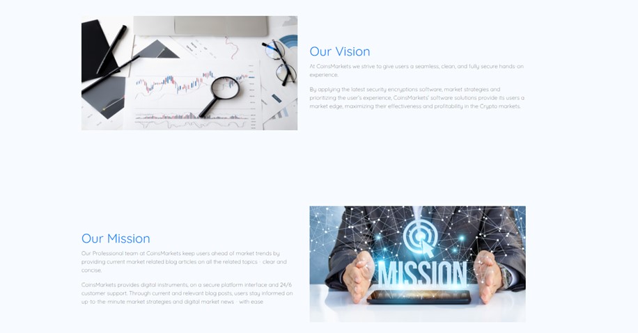 Coinsmarkets’ vision and mission