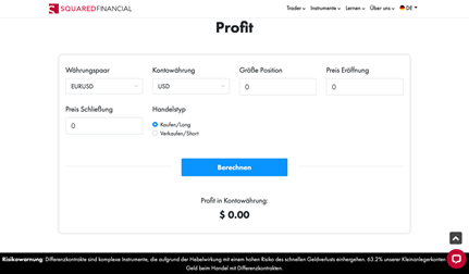 Der Tradingrechner von SquaredFinancial.