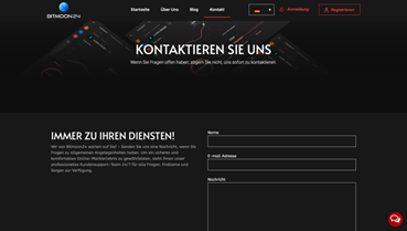 Das Kontaktformular von BitMoon24.