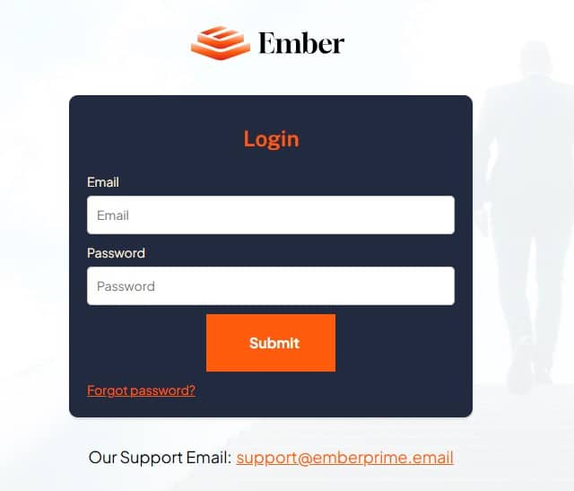 EmberPrime Login Page