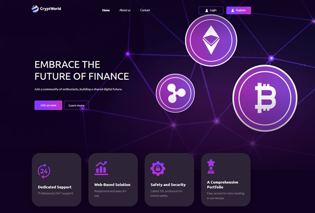 CryptWorld brokerage features