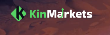Offizielles Logo der Marke KinMarkets auf dunklem Hintergrund.