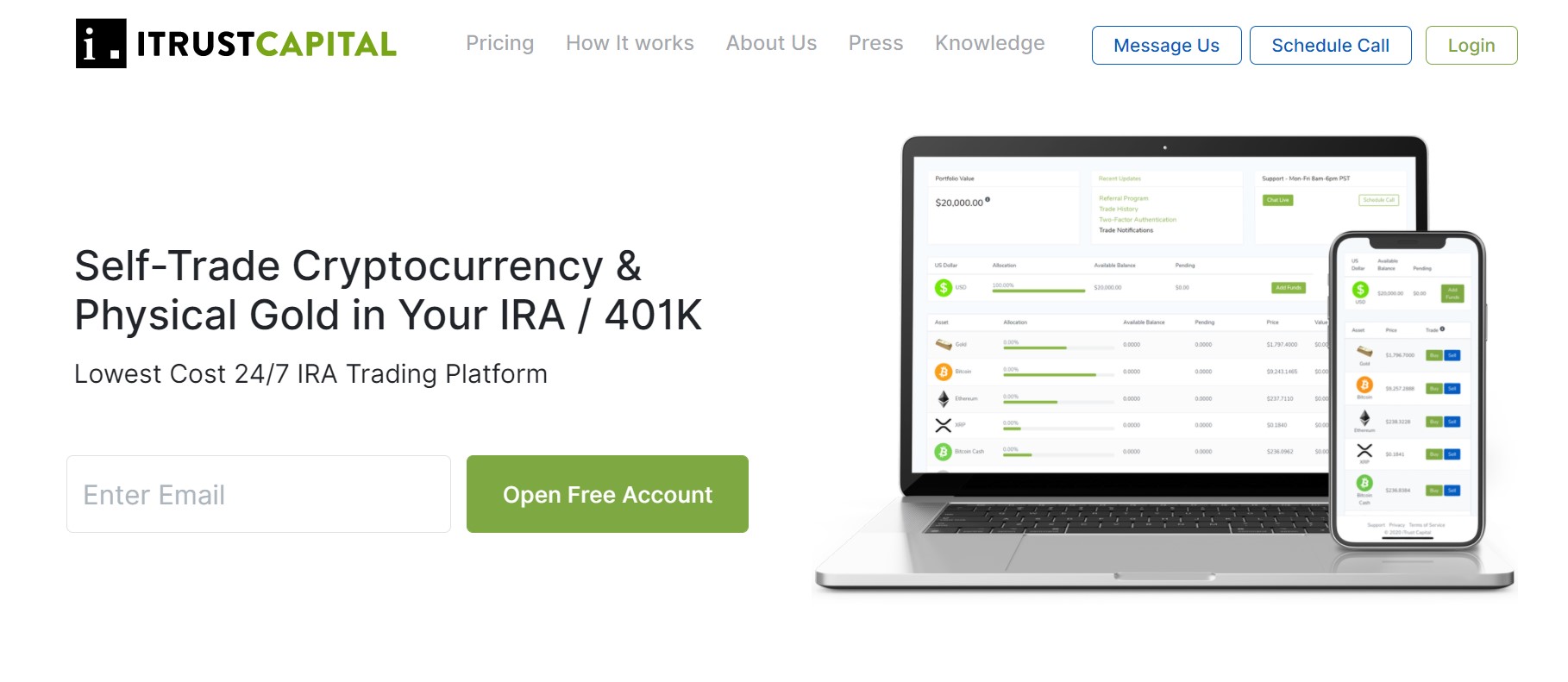 iTrustCapital website