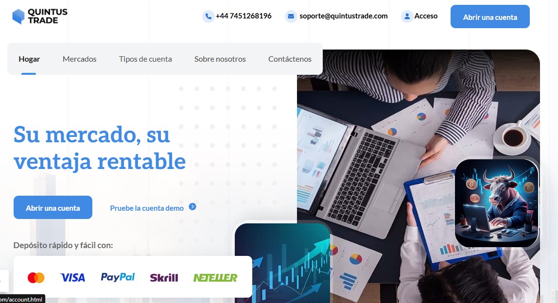 Quintustrade Homepage