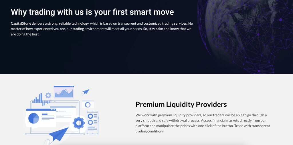 Capital Stone trading advantages schreenshot