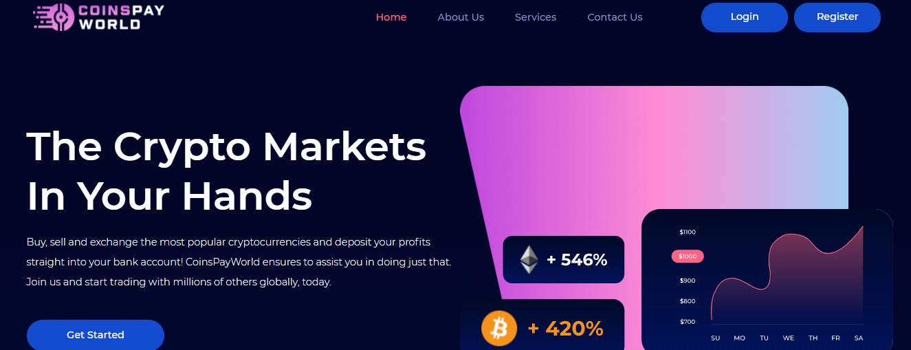 CoinspayWorld website