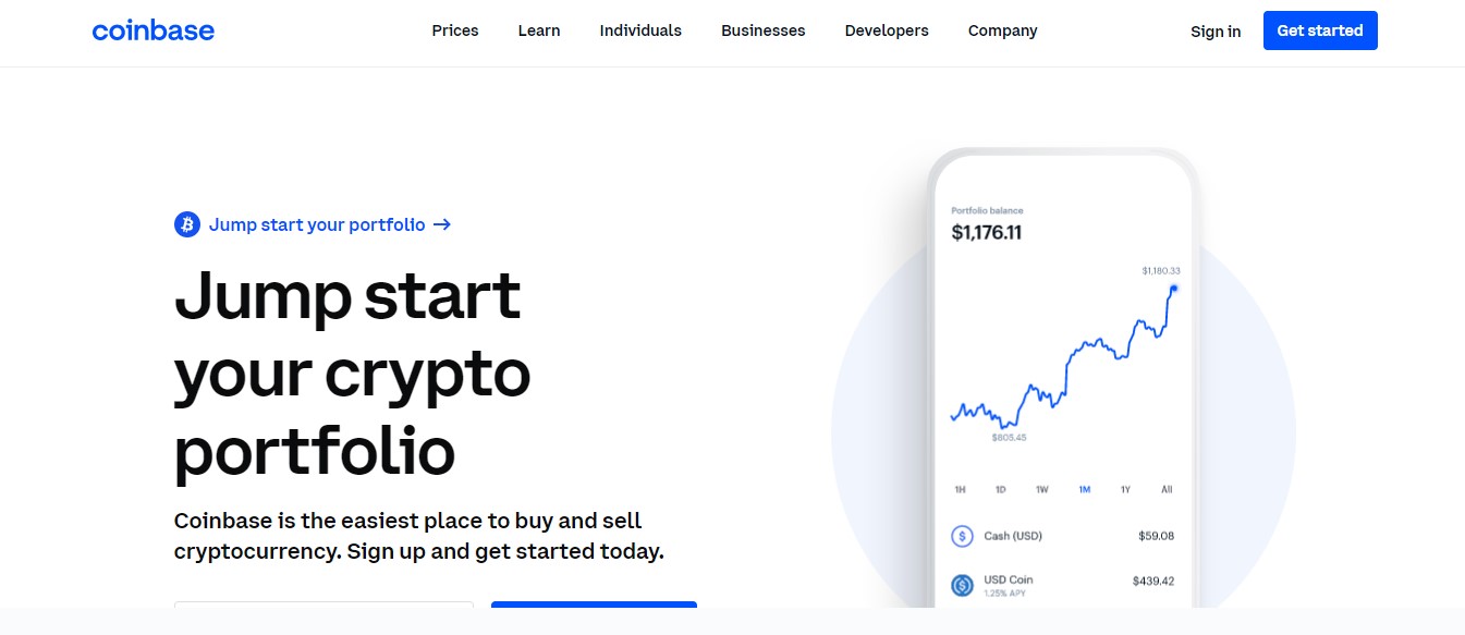 Coinbase website