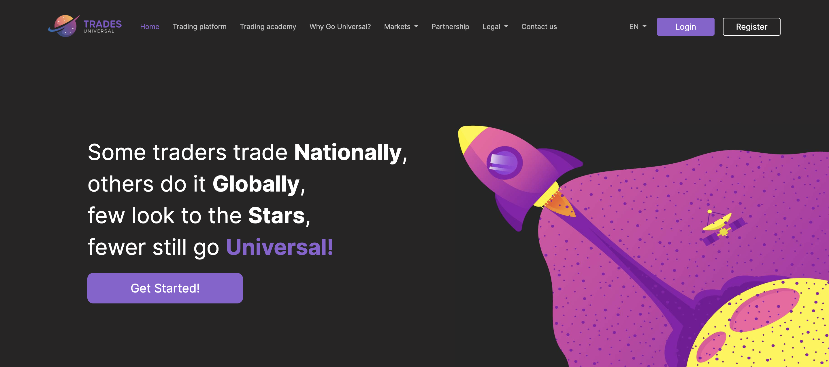 Trades Universal website