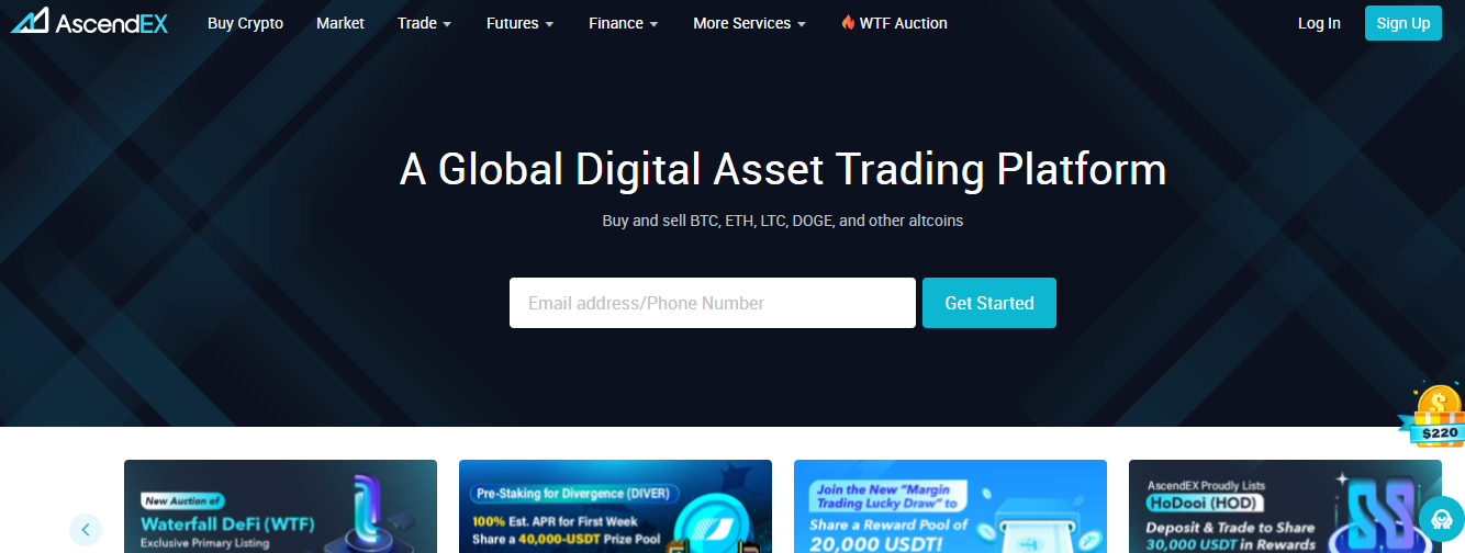 AscendEX website